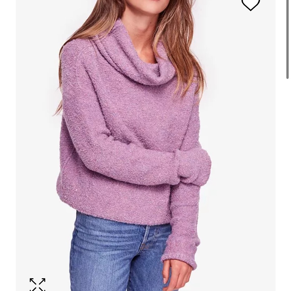 Free People Lavender Stormy Cowl Neck Sweater XS bin6